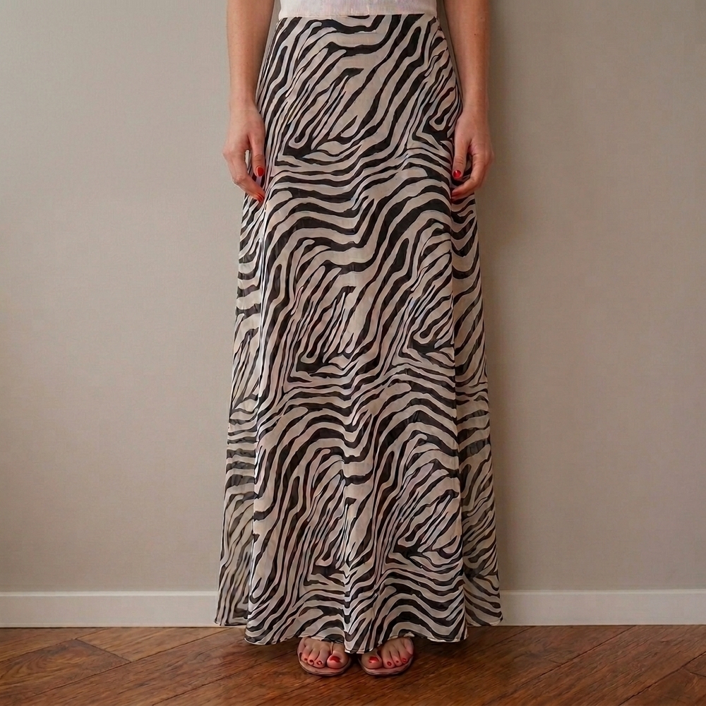 Princess Polly Zebra Print Maxi Skirt Size 2